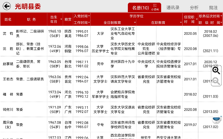 电子名册 - 干部信息随身携带